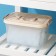 Storage container with a lid of a share, 6.5 l, 31 × 20 × 18 cm, beige color