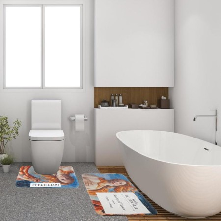 Set of bathroom rugs Ethel Boticelli 2 pcs, 80x50 cm, 50x40 cm, velor