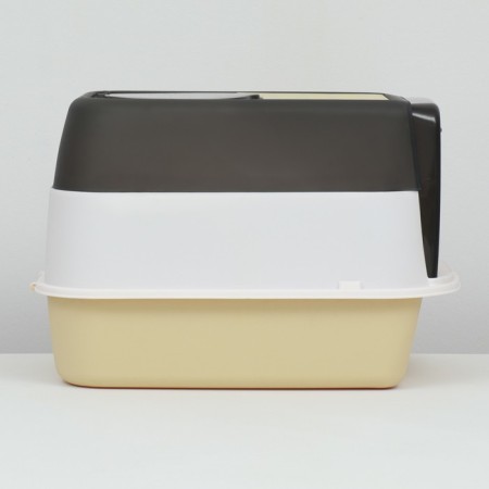 Closed transparent toilet 51 x 34 x 37 cm, yellow+scoop-5