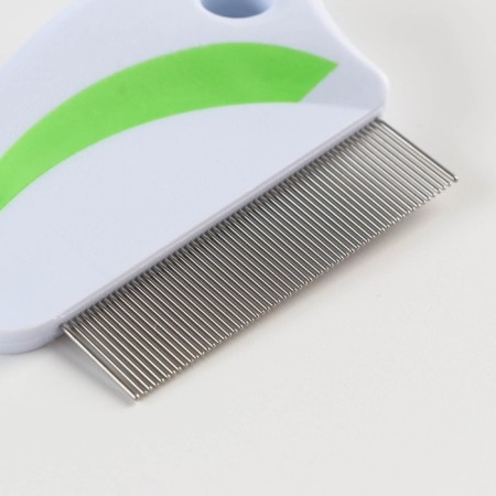 A comb small with a non-slip pen, 8 x 6 cm, white-green-2