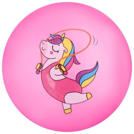 Children's ball zabiaka "Unicorn with a rope", d = 22 cm, 60 g, pink color-3