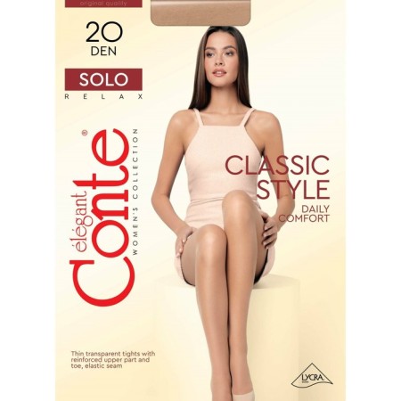 Female tights Conte Elegant Solo, 20 Den, size 2, color MOCCA-3