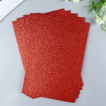 Foamiran glitter Magic 4 Hobby 2 mm cent. red, 20x30 cm-1