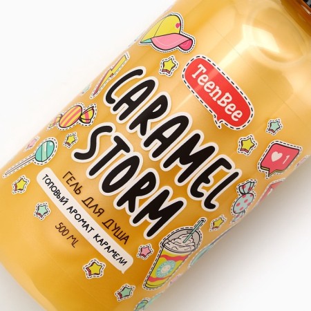 Shower gel, moisturizing, 500 ml, karamel, teenbee aroma, teenbee-3