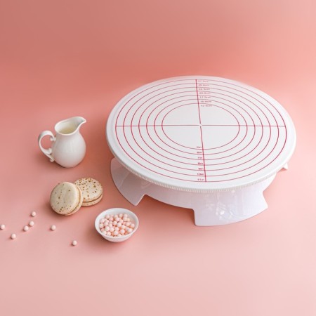 Rotating cake stand, d = 30.5 cm, with a rotation blocker lever, with a spill-1