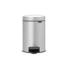 Brabantia Newcon bucket, plastic inner bucket, with a pedal, color gray metallic, 3 liters