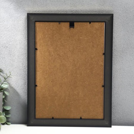 Photo frame Plastic format A4 "Line-Diagonal on chocolate, double gold frame" 34.6x25.8 cm-2