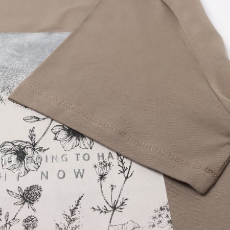 Female T-shirt, brown color, ONE SIZE (42-46)-2