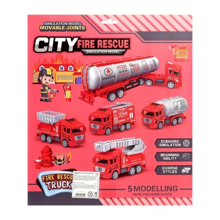 Game set "Fire Service", inertia, 5 trucks in the kit-13
