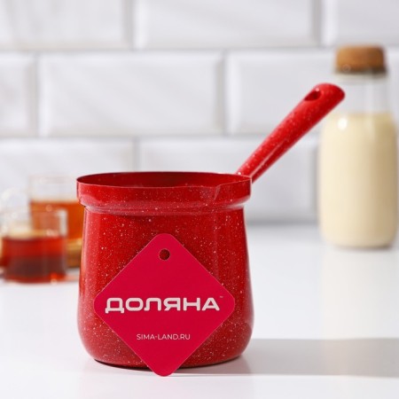 Turk for coffee of the Dolyan “Marble RED”, 800 ml, D = 10 cm, anti -stick coating, induction, red-4
