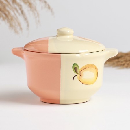 Broth with the Pskovskaya cover 0.5l / 11.5x13cm, peach kiss