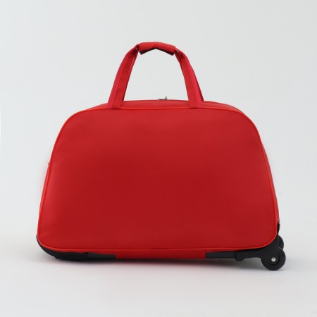 Road bag on wheels, external pocket, red color-1