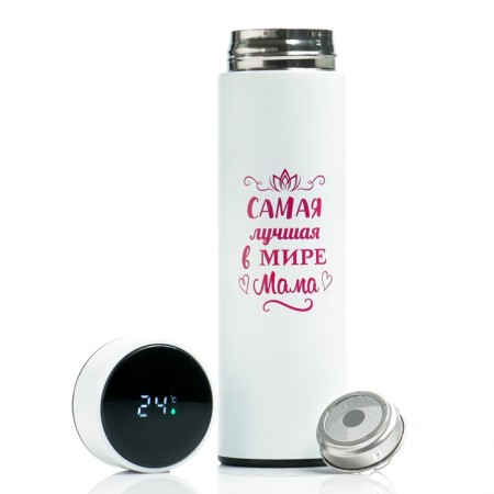 Thermos, 500 ml, Basic "best mother", with a strainer, with a temperature sensor, retains heat 8 hours-2