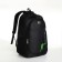 Youth backpack with a zipper, 4 pockets, black/green color
