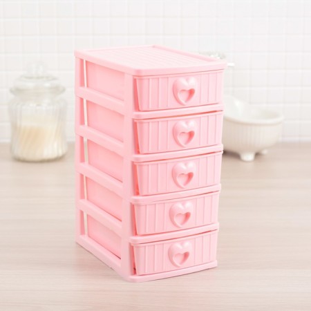 Mini - chest of drawers for trifles 5 sections "Care", 13 × 9 × 18.5 cm, color mix