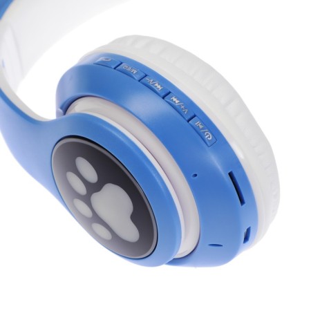 MYBIT W-32 heads, wireless, MIC, BT 5.0, AUX, Microsd, MP3, 400 mAh, blue-5