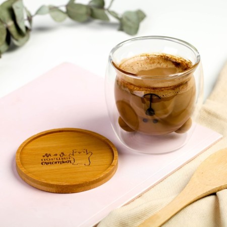 Glass glass with a stand “My Portion of Happiness”, 300 ml