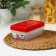 A set of food containers “ASTI”, 3 pcs, 750 ml, 18.5 × 12 × 7.8 cm, rectangular, red color