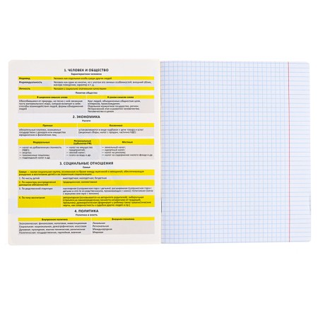 Subject notebook, 48 sheets, cage, social studies, Erichkrause "BENFORMED", plastic cover silk-screen cover, Bloc OFSET BELICE 100%, information block-3