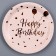 Paper plate "Happy birthday", set of 6 pcs., Pink color