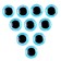 Elose -based eyes, set of 10 pcs., Size 1 pc. - 16 mm, blue color with sparkles