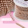 A chain with pearls, metal, plastic, 2.5 mm, 9 ± 1 m, color pink gold