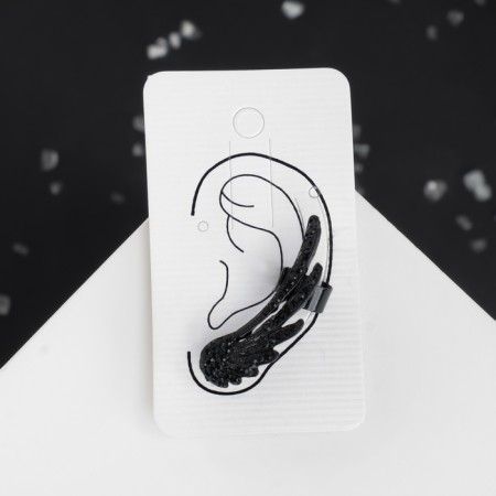Earring "Kaff" Wings Angel Black Color-2