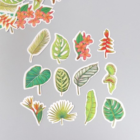 Stickers for creativity "Exotic leaves" embossing gold set 48 pcs 9x7x0.8 cm-1