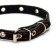 Single-layer leather collar with corrugated eyelets, 35x1.2 cm, Osh 10-28 cm, dimensionless, mix of flowers