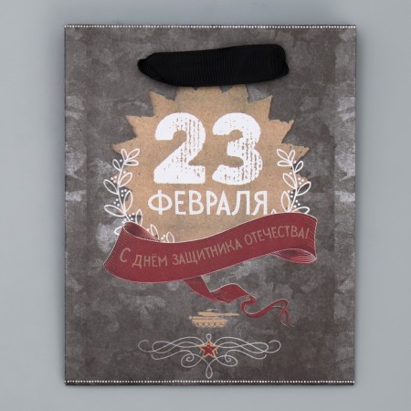 Package Gift Craft Vertical, packaging, “Happy Defender of the Fatherland Day!”, 12 x 15 x 5.5 cm-4