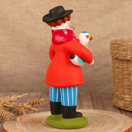 Dymkovo toy "Old Man with Gusem"-2
