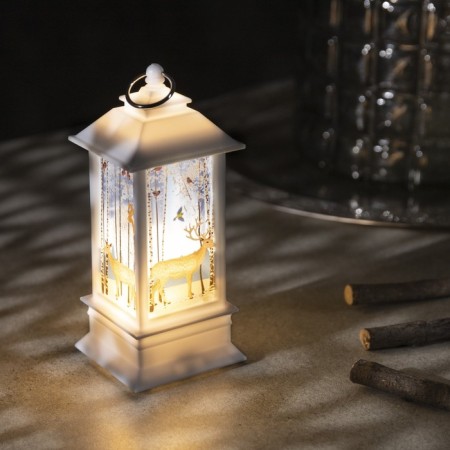 LED figure "Lantern with a deer" 5.5 × 13 × 5.5 cm, plastic, batteries AG13x3, glow warm white