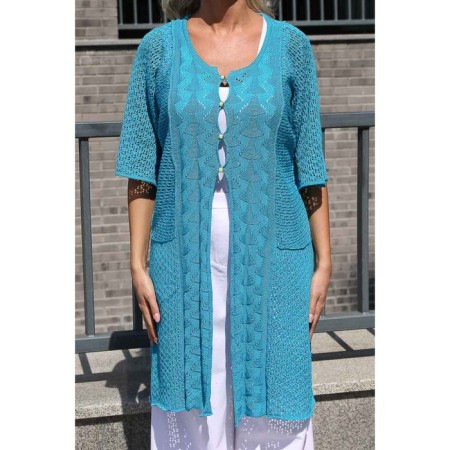 Cardigan female, size 44, blue color-11
