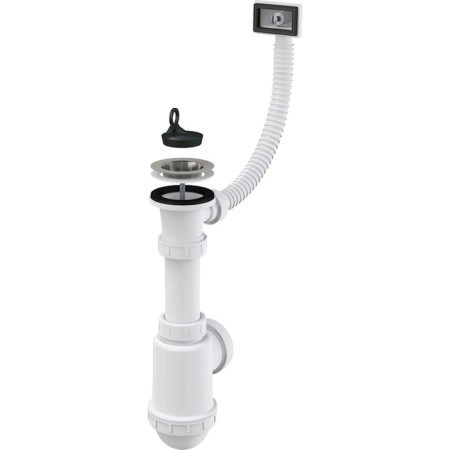 ALCAPLAST A444-DN50/40 siphon siphon, with stainless steel grille DN = 70 mm and corrugation