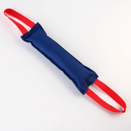 A toy-mower with 2 handles, dark blue, 28 x 8 cm-1