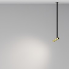 Suspended Technical P141RS-L125-6W4K-BBS, LED, 6 W, 30x30x651 mm, 290 lm, 4000K, black, brass