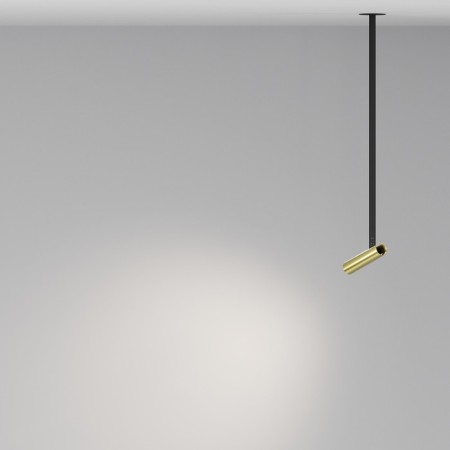 Suspended Technical P141RS-L125-6W4K-BBS, LED, 6 W, 30x30x651 mm, 290 lm, 4000K, black, brass