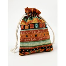 Linen bag for storing jewelry, gifts, herbs, 10 x 14 cm, a set of 5 pieces