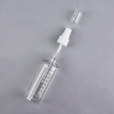 A bottle for storage, with a spray, with a division scale, 100 ml, white/transparent color-4