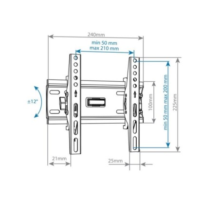 Arm Media Plasma-6, up to 35 kg, 15-47 ", wall, tilt, black-1