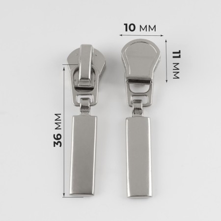 Automatic lock for lightning "Tractor", No. 5, 10 pcs, Nickel color-1
