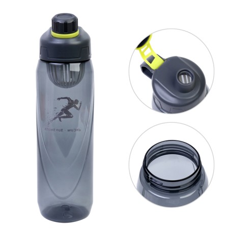Water bottle, 1 l, "movement - life", black