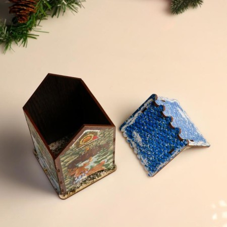 Tea house/ piggy bank, masonry, 16.5x10x9.1 cm-2