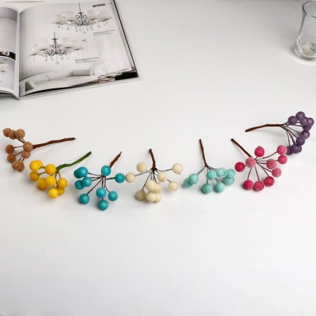 Decor for creativity "Brilliant balls" (1 set = 1 bouquet) in a bouquet 10 pcs mix 10x2 cm-1