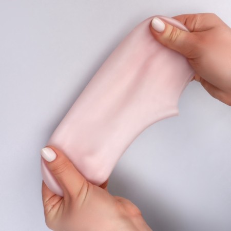 Socks for pedicure, silicone, size L, pink color-5