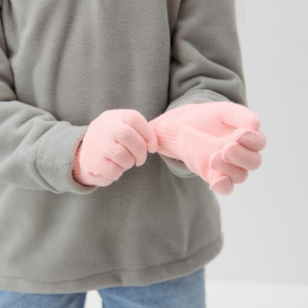 Children's gloves minku "plain", col. Light pink, district 16 (10-12 years)-1