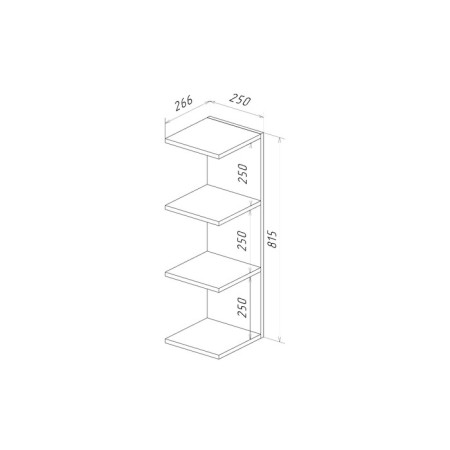 Shelf for PC colors 250x266x815 mm, MMF color white-1