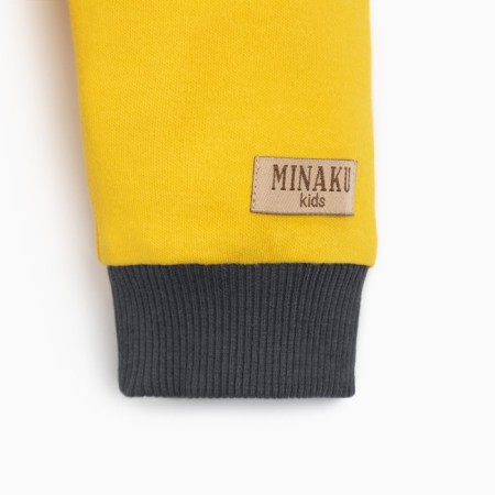 Kidsa (sweatshirt, trousers) minku, graphite/yellow color, height 62-68 cm-10