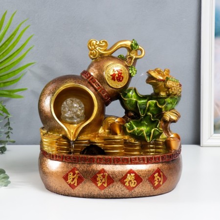 The desktop fountain from the network, the backlight "Zhaba and the hool" 31x31x20 cm