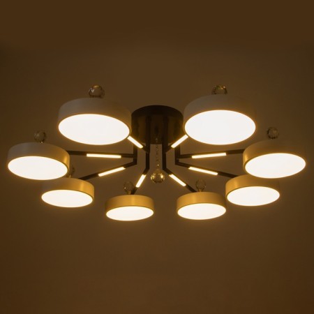 Люстра "Велтос" 8хLED 208Вт 3000-6000К черно-белый 89х89х21 см BayerLux-4